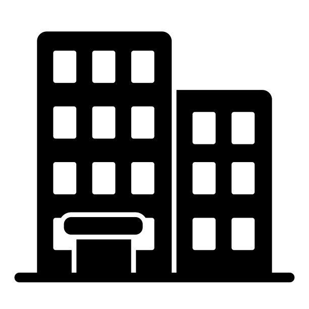 建筑实体图标：房屋矢量图，白色背景，建筑字形风格设计，EPS 10图片下载