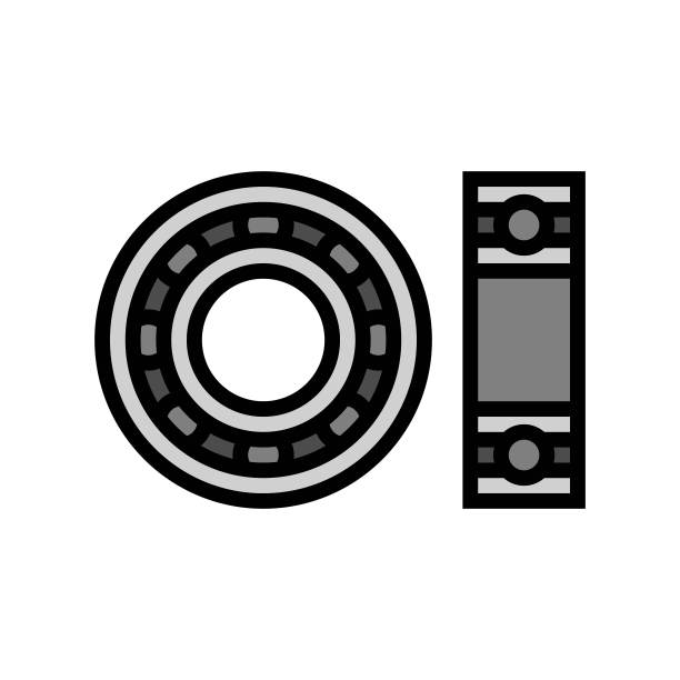 轴承设计机械工程师彩色图标矢量图图片下载