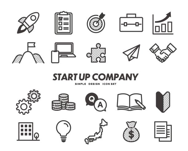 矢量插图材料的简单图标关于会议和创业公司图片下载