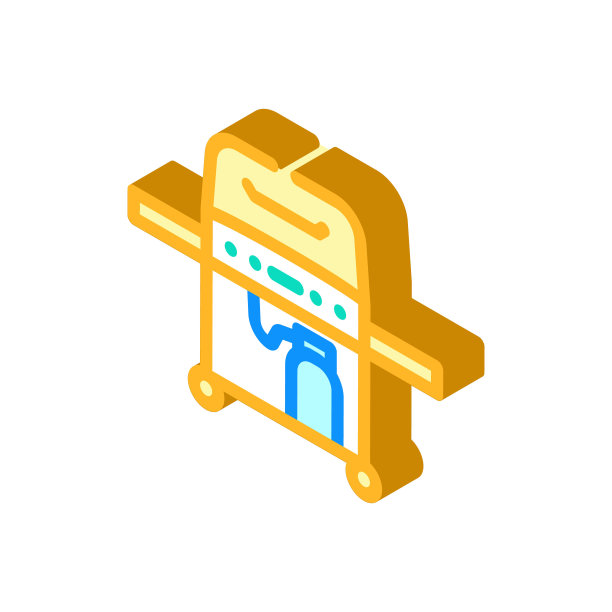 烧烤燃气服务等距图标矢量插图图片下载