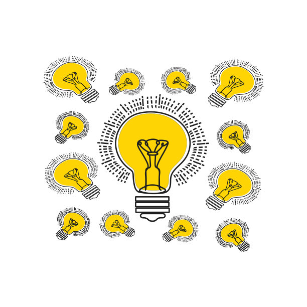 灯泡标志创新矢量图标图片下载