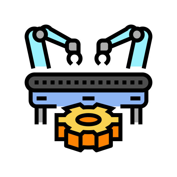 定制制造工程师颜色图标矢量插图图片下载