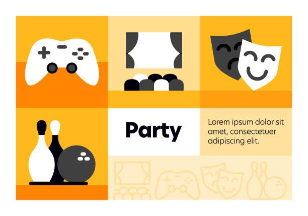 党的路线图标集和横幅设计。图片下载