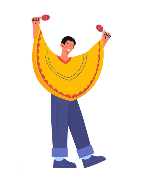 穿墨西哥衣服的人矢量概念图片下载