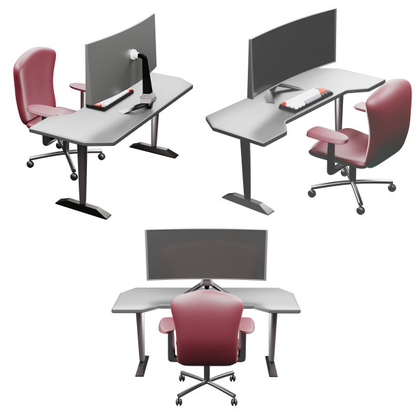 带有游戏座椅的游戏桌3D效果图图片下载