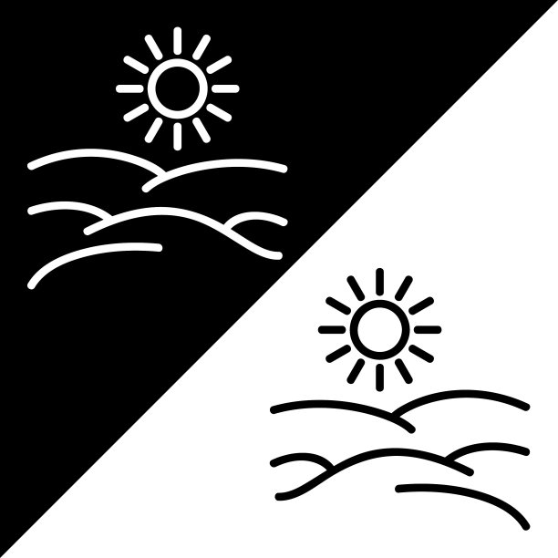 沙漠矢量图标，线性风格的图标，从农业图标集合，在黑白背景上隔离。图片下载