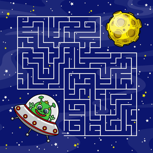 丰富多彩的迷宫游戏和迷宫拼图的孩子图片下载