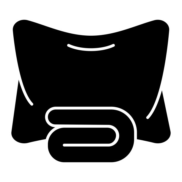 亚麻和枕头坚实的图标。床上媒介插图孤立在白色。卧室字形风格设计和应用程序。Eps 10。图片下载