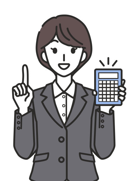 一个穿着西装拿着计算器的女人图片下载