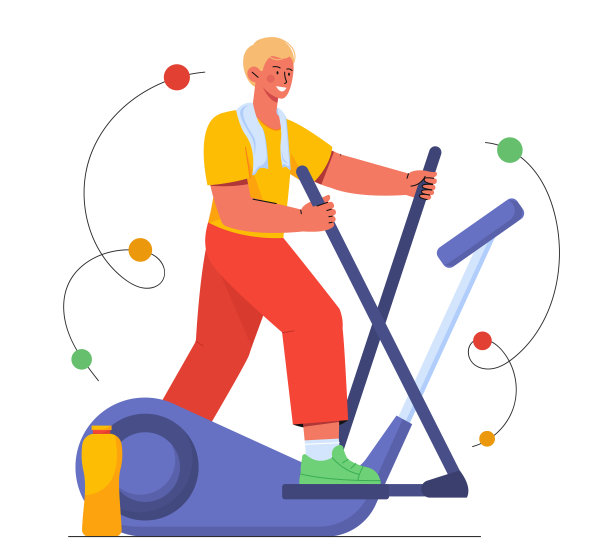 运动员在跑步机矢量概念图片下载