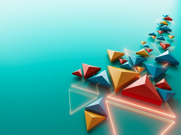 3d背景图片说明。技术高科技渲染。三维几何抽象墙纸图片下载