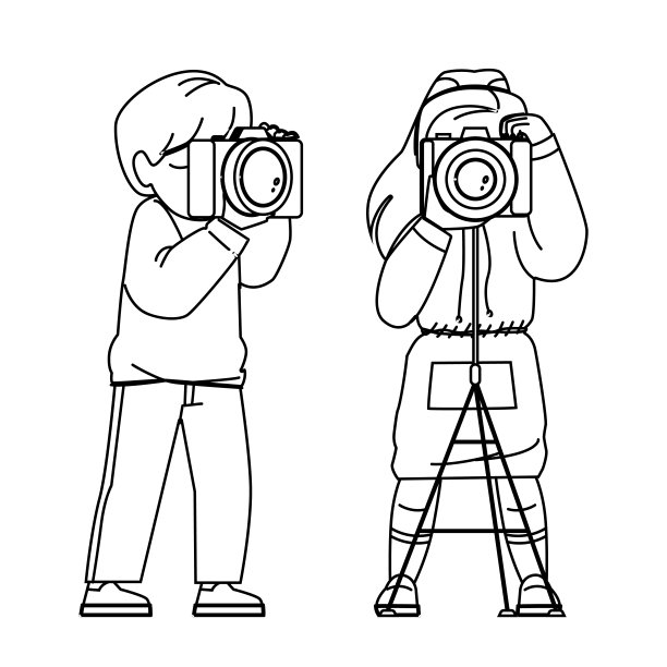 儿童摄影师矢量图片下载