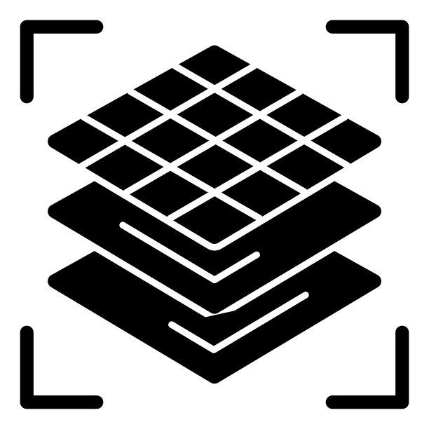 3D正方形图层实体图标，3D分层设计矢量图图片下载