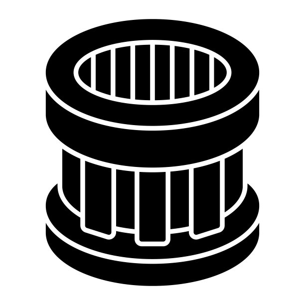 汽车机油滤清器固体图标。汽车空气过滤器矢量插图孤立的白色。汽车零件字形样式设计和应用程序。Eps 10。图片下载