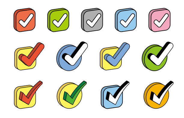 等距可爱的复选标记图标图片下载