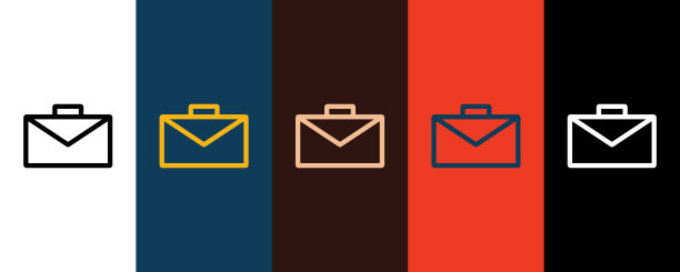 公文包轮廓图标插图孤立矢量符号符号图片下载