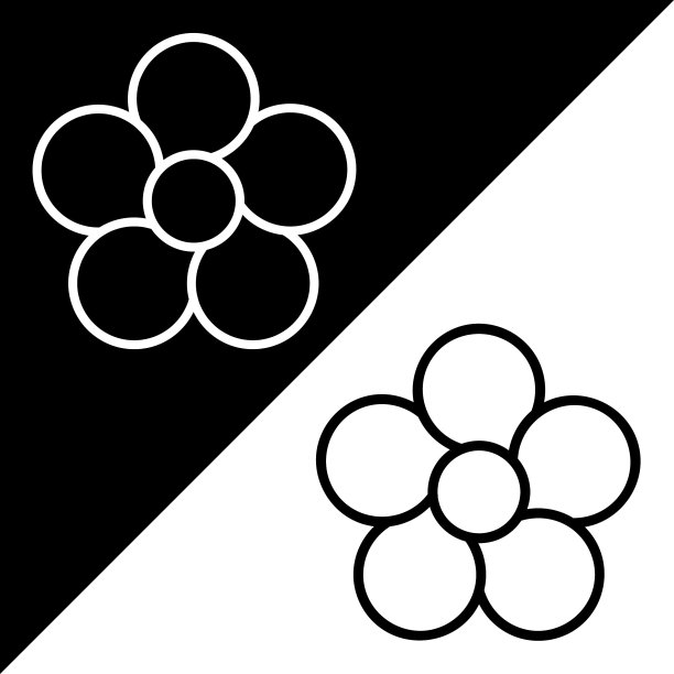 花矢量图标，线性风格的图标，从农业图标收集，在黑白背景上隔离。图片下载