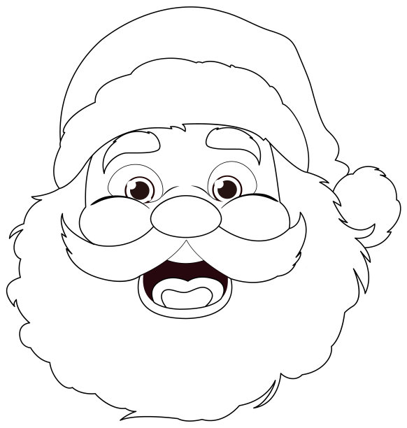 笑脸圣诞老人卡通脸轮廓图片下载