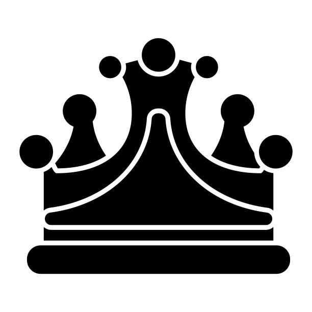 皇冠固体图标。皇家装饰矢量插图孤立的白色。珠宝字形风格设计和应用程序。Eps 10。图片下载