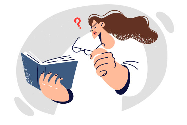 视力不佳的女性看书时摘掉眼镜看课本上的小字或图画图片下载