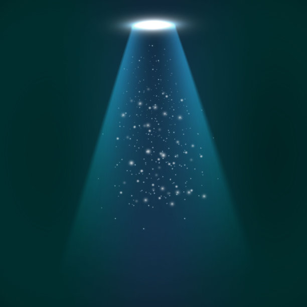 一组在透明背景上具有场景照明的聚光灯。图片下载