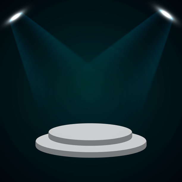 一组在透明背景上具有场景照明的聚光灯。图片下载