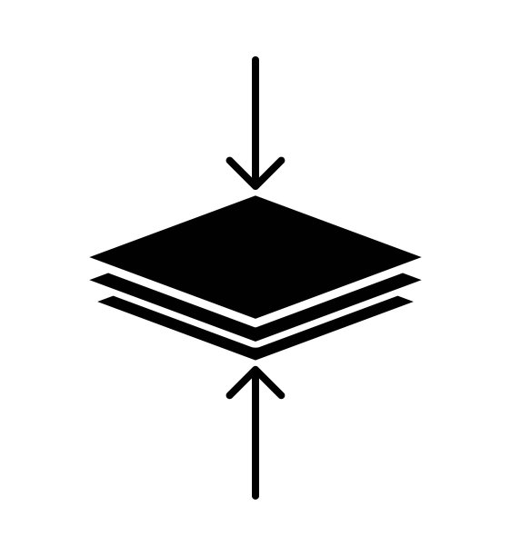 白色背景上加厚图标的矢量插图。图片下载