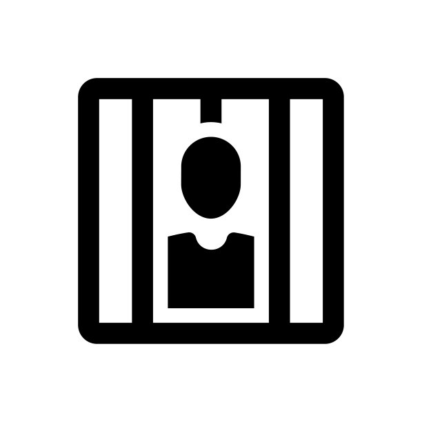 简单的囚犯在监狱里扁平的图标图片下载