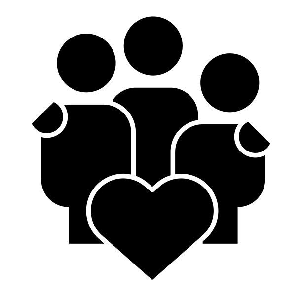 幸福的家庭坚实的图标。拥抱人群与心形符号，白色背景上的字形风格象形文字。关系标志移动概念网页设计。矢量图形。图片下载