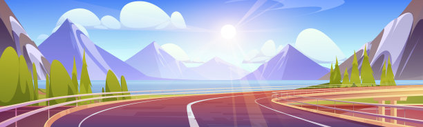 空公路，立交桥为高速公路图片下载