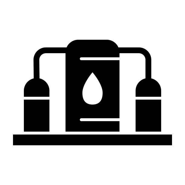 燃料储存固体图标。地下储气系统、可燃气罐站。石油工业矢量概念，白色背景上的象形文字。图片下载