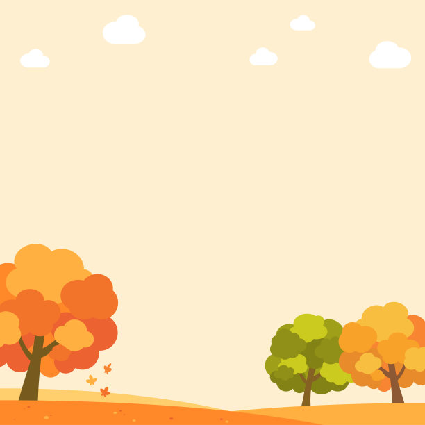 简单可爱的秋天树的背景插图图片下载