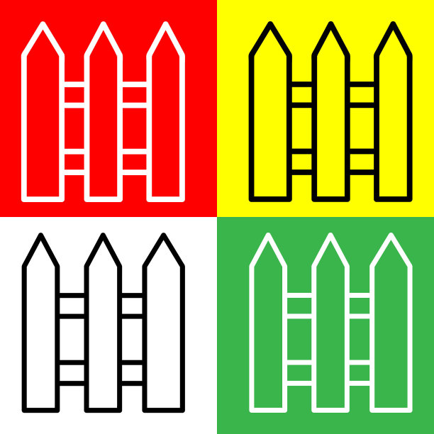 线条风格栅栏矢量图标图片下载