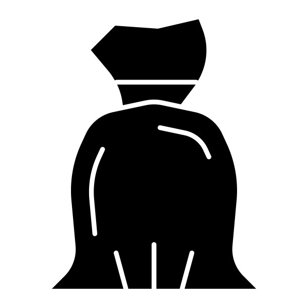 垃圾打包固体图标。用于废品分类的袋子，垃圾包装。塑料产品设计理念，白色字形风格象形图，适用于应用程序。EPS 10图片下载