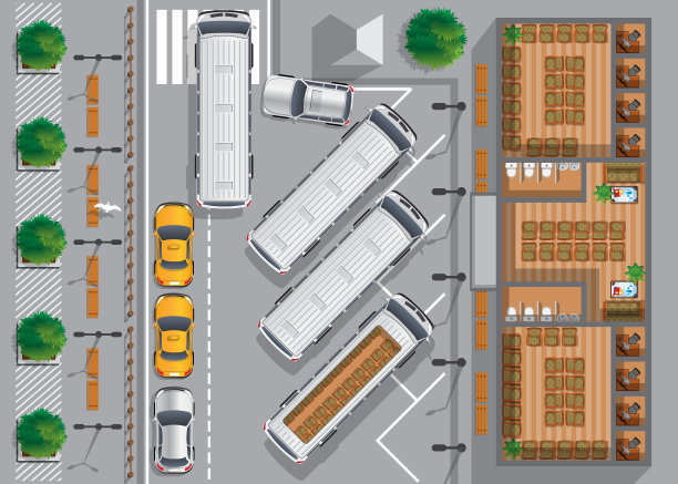 内部公交车站。图片下载
