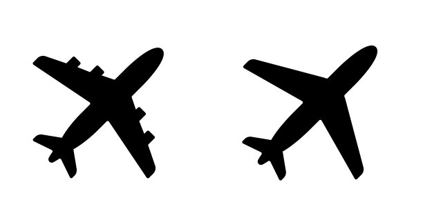 飞机两个标志图标在一个孤立的白色背景图片下载