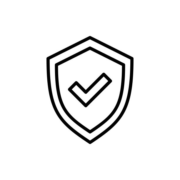 保护细线图标：带有勾号的盾牌。现代矢量插图图片下载