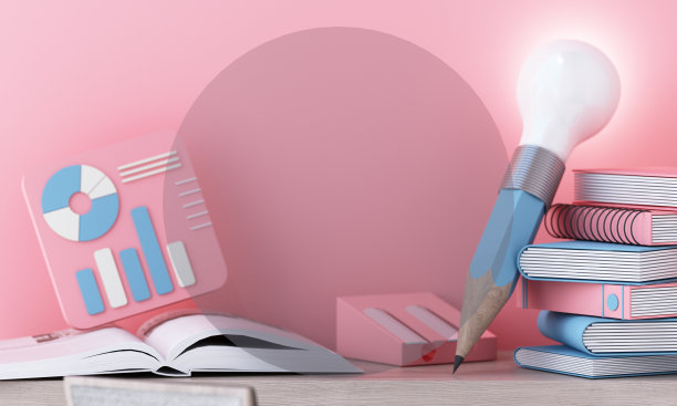 用灯泡打开书。书籍和创意灯泡。一套教育或商业文献。阅读教育，观念，来自学习的光和创造性的各种想法。三维渲染图片下载