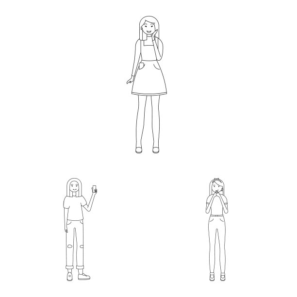 姿势和情绪标志集图片下载