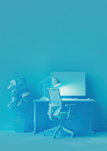 迷你办公桌。三维渲染图片下载