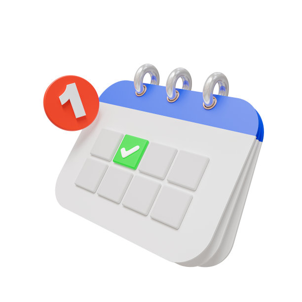 卡通日历在白色背景与红色的新消息通知图片下载