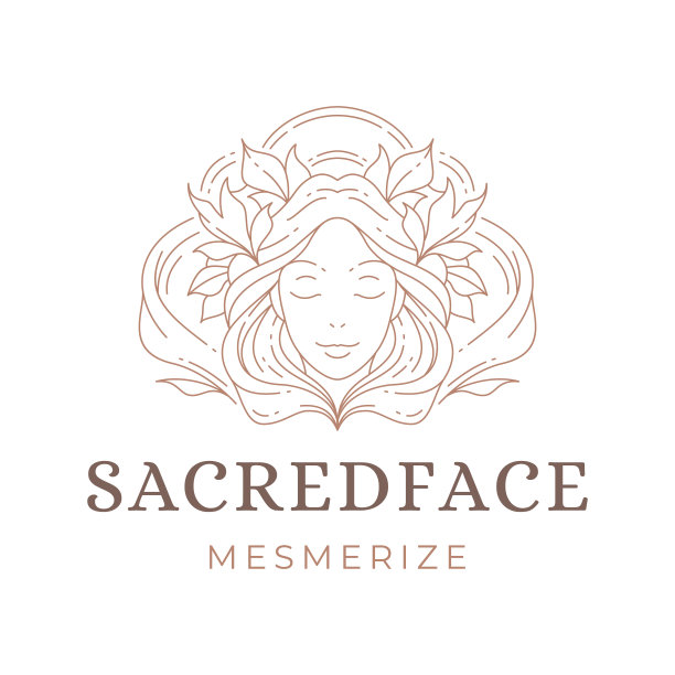 美丽的幻想女人面花优雅的发型线条艺术设计模板向量图片下载