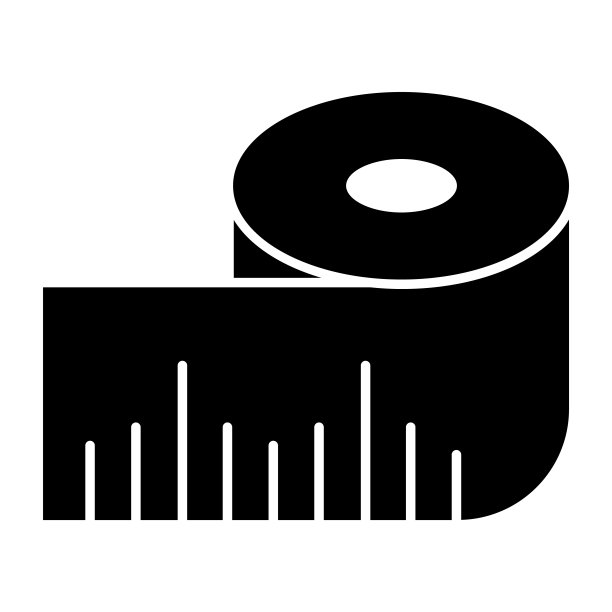 测量带线和固体图标。健身测量辫公分符号，轮廓风格象形文字在白色背景。健康生活方式标志移动概念网页设计。矢量图形。图片下载