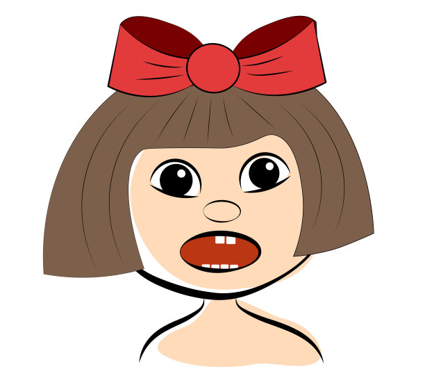 头上戴着蝴蝶结的女孩很惊讶图片下载