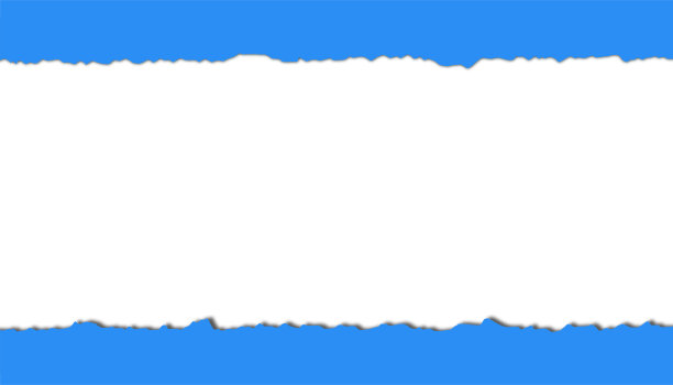 撕破的蓝色和白色的彩色纸背景。矢量图图片下载