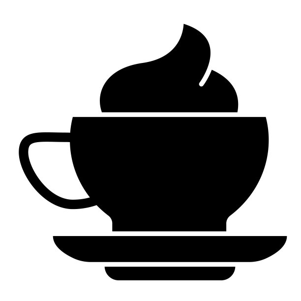 咖啡和奶油固体图标。热饮杯的冰沙与牛奶冰淇淋符号，字形风格的象形文字在白色的背景。早晨杯移动网页设计。矢量图形。图片下载