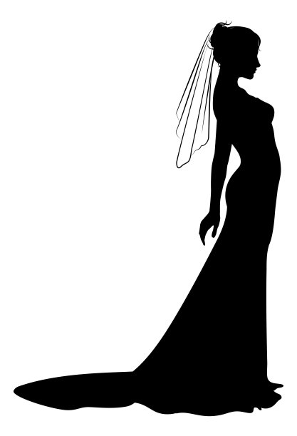新娘新娘婚纱剪影女子设计图片下载