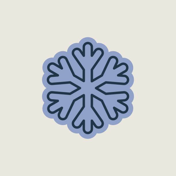 雪花矢量扁平图标：天气符号图片下载