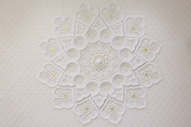 白色背景上的白色蕾丝图案。特写照片。图片下载