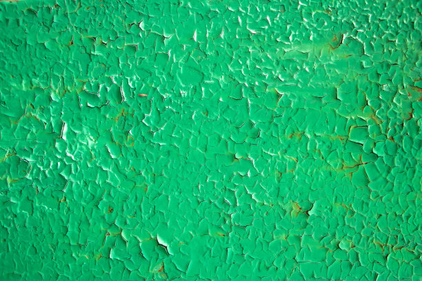 锈迹斑斑的绿漆金属墙。详细的照片纹理图片下载